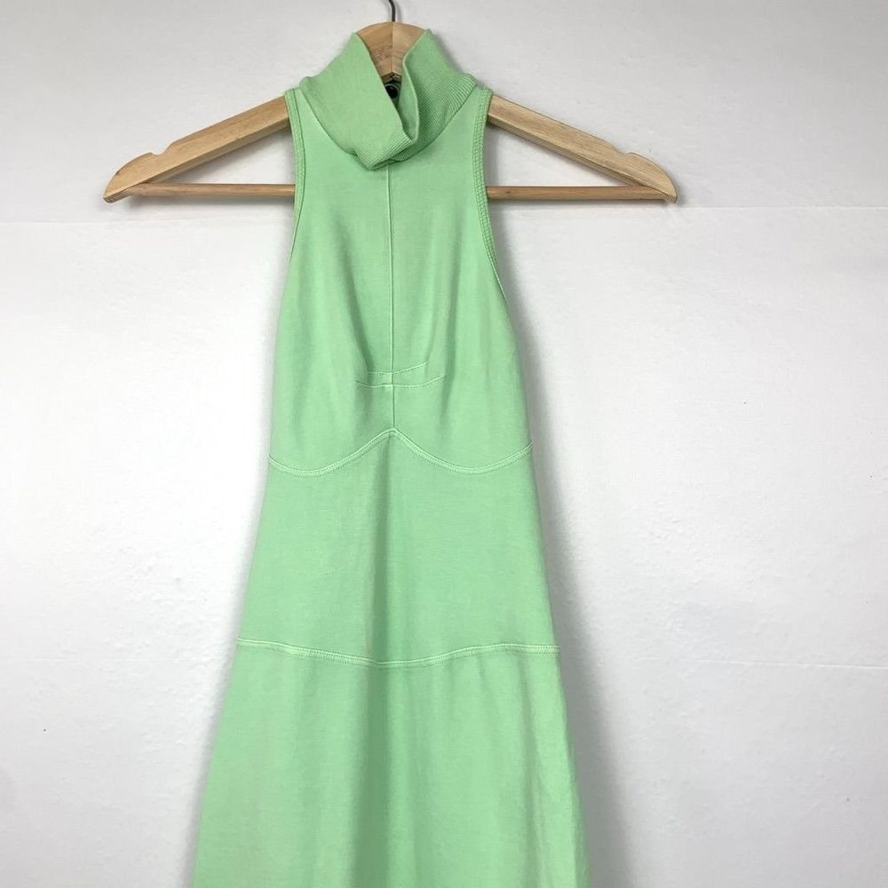 NWT Noam Martinique Bodycon Sleeveless Midi Turtleneck Dress Lime Green - Picture 5 of 12